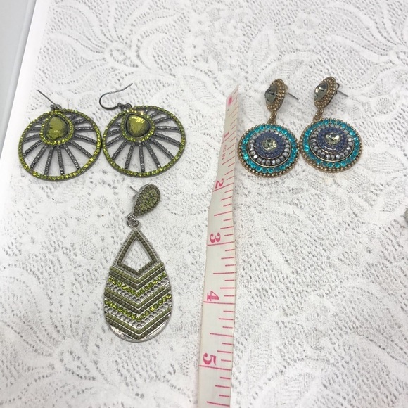 Dazzling rhinestone statement earrings dangle drop boho festival - Picture 6 of 6